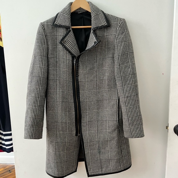 Zara Other - Zara Man Houndstooth Zip Plad Coat Medium
